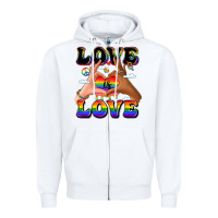 White love is love lgbtq pride hands Zipper Hoodie - LillyAllenDesigns