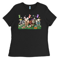 Black easter cow Ladies Tee - LillyAllenDesigns
