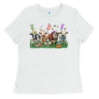 White easter cow Ladies Tee - LillyAllenDesigns