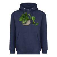 Navy Philodendron Heavyweight Hoodie - LillyAllenDesigns