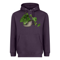Plum Philodendron Heavyweight Hoodie - LillyAllenDesigns