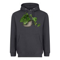 Smoke Philodendron Heavyweight Hoodie - LillyAllenDesigns