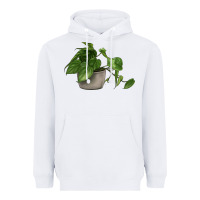 White Philodendron Heavyweight Hoodie - LillyAllenDesigns