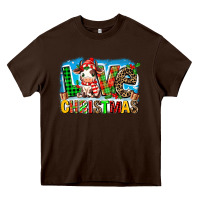 Chocolate Brown love christmas cow Heavy Core Tee - MaliasSmallBusiness