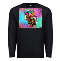 Black Colorful Unicorn Horse Premium Sweatshirt - LillyAllenDesigns