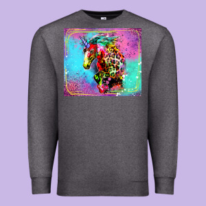 Colorful Unicorn Horse Premium Sweatshirt Designed By Lillyallendesigns