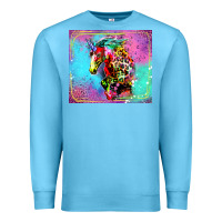 Ocean Blue Colorful Unicorn Horse Premium Sweatshirt - LillyAllenDesigns