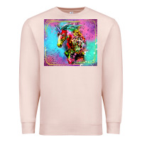 Pale Pink Colorful Unicorn Horse Premium Sweatshirt - LillyAllenDesigns