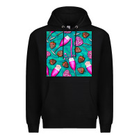 Black valentines day champagne and strawberry Premium Hoodie - BundleAndBundleShop