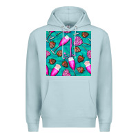 Blue Mist valentines day champagne and strawberry Premium Hoodie - BundleAndBundleShop