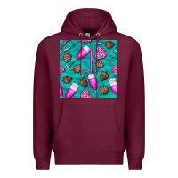 Burgundy valentines day champagne and strawberry Premium Hoodie - BundleAndBundleShop