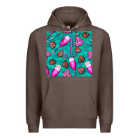 Coffee valentines day champagne and strawberry Premium Hoodie - BundleAndBundleShop
