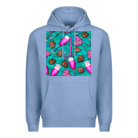 Colony Blue valentines day champagne and strawberry Premium Hoodie - BundleAndBundleShop