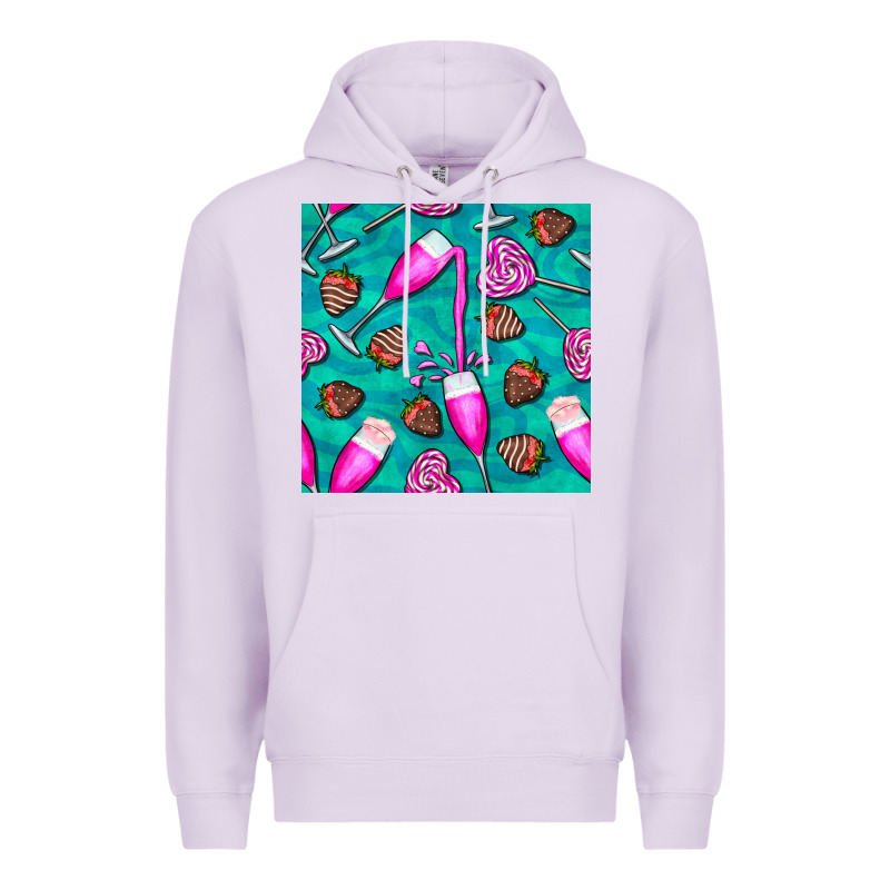 Valentines Day Champagne And Strawberry Premium Hoodie by BundleAndBundleShop | Teevron