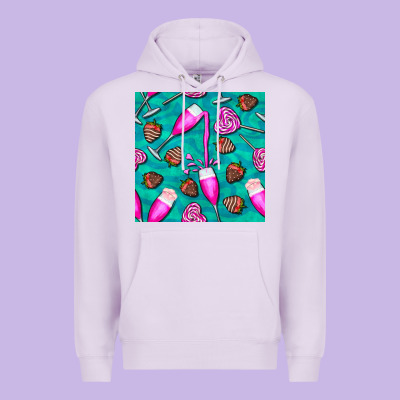 Valentines Day Champagne And Strawberry Premium Hoodie Designed By Bundleandbundleshop