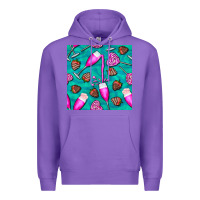 Purple valentines day champagne and strawberry Premium Hoodie - BundleAndBundleShop