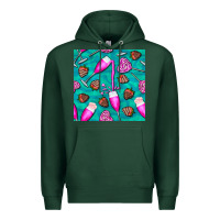 Sports Green valentines day champagne and strawberry Premium Hoodie - BundleAndBundleShop