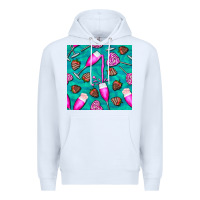 White valentines day champagne and strawberry Premium Hoodie - BundleAndBundleShop