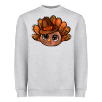 Heather Grey turkey and leopard pattern and thanksgiving hat bbs Heavyweight Sweatshirt - BundleAndBundleShop