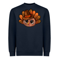 Navy turkey and leopard pattern and thanksgiving hat bbs Heavyweight Sweatshirt - BundleAndBundleShop