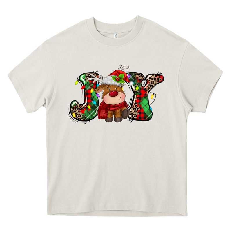 Joy Christmas Deer Heavy Core Tee by MaliasSmallBusiness | Teevron