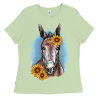 Matcha Sunflower Donkey Ladies Tee - RanaPortraitStore