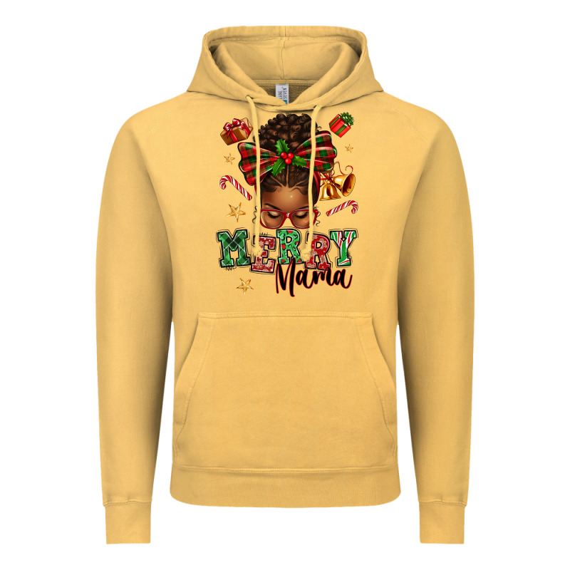 Merry Mama Afro Messy Bun Vintage Hoodie by texasbilliewilder | Teevron