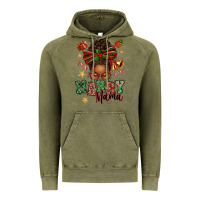 Vintage Olive merry mama afro messy bun Vintage Hoodie - texasbilliewilder