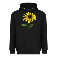 Black Black Eyed Susan Flower Illustrations Heavyweight Hoodie - LillyAllenDesigns