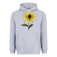 Heather Grey Black Eyed Susan Flower Illustrations Heavyweight Hoodie - LillyAllenDesigns