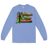 Colony Blue steppin into juneteenth heels Long Sleeve Tee - CowGirlArtShop