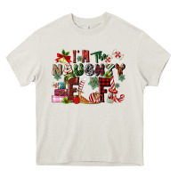 Cream im the naughty elf Heavy Core Tee - MaliasSmallBusiness