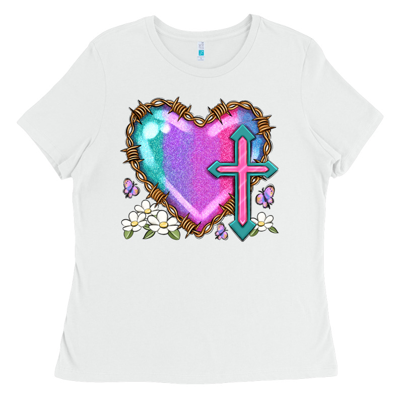Easter Cross Heart La Ladies Tee by LillyAllenDesigns | Teevron