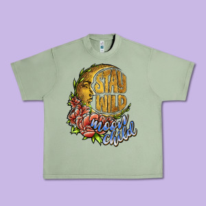 Stay Wild Moon Child Urban Heavy Tee Designed By Jahusdesignshop