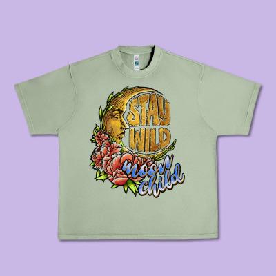 Stay Wild Moon Child Urban Heavy Tee Designed By Jahusdesignshop