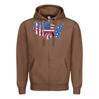 Chestnut America map Zipper Hoodie - CowhideDigitalArt