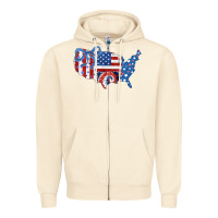 Sandshell America map Zipper Hoodie - CowhideDigitalArt