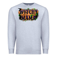 Heather Grey witchy mama Premium Sweatshirt - RacoonDesign