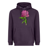 Plum Red Clover Illustrations Heavyweight Hoodie - LillyAllenDesigns