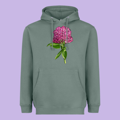 Red Clover Illustrations Heavyweight Hoodie Designed By Lillyallendesigns