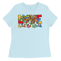 Baby Blue love needs no words Ladies Tee - LillyAllenDesigns