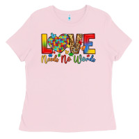 Bubblegum Pink love needs no words Ladies Tee - LillyAllenDesigns