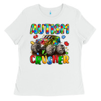 White autism crusher Ladies Tee - LillyAllenDesigns