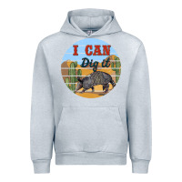 Heather Grey i can dig it armadillo Urban Hoodie - BarkalooDesign
