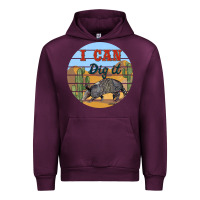 Mauve Wine i can dig it armadillo Urban Hoodie - BarkalooDesign