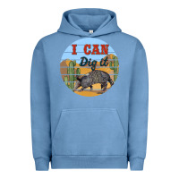 Pigment Pebble Blue i can dig it armadillo Urban Hoodie - BarkalooDesign