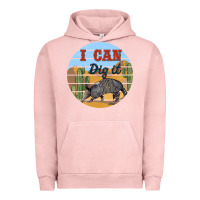 Pigment Salmon i can dig it armadillo Urban Hoodie - BarkalooDesign