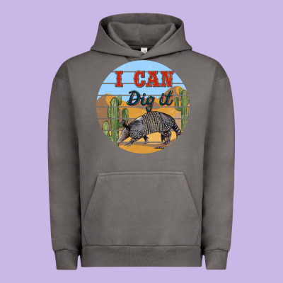 I Can Dig It Armadillo Urban Hoodie Designed By Barkaloodesign