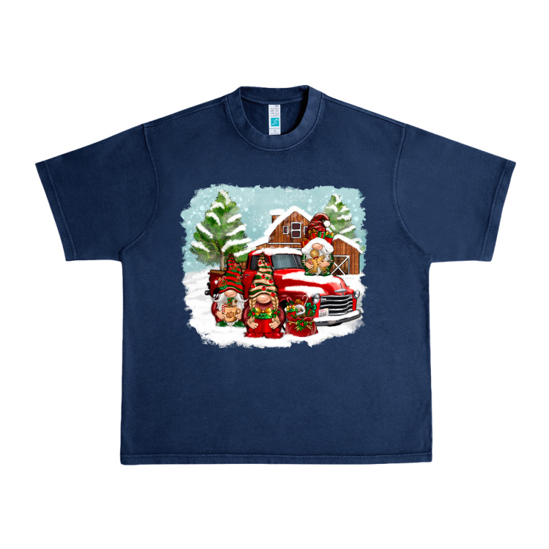 Christmas Gnomes With Red Truck Urban Heavy Tee by NancyCooperArtShop | Teevron