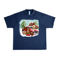 Navy Christmas gnomes with red truck Urban Heavy Tee - NancyCooperArtShop